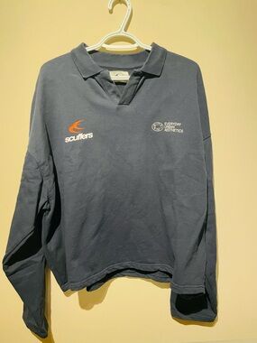 Scuffers Men’s Navy V-Neck Rugby Sweater with Logo